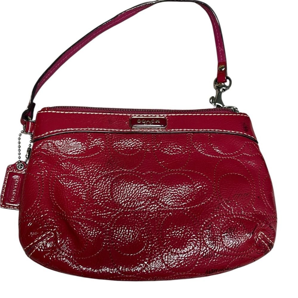 Coach Wristlet Hot Pink Patent Leather Small Purse